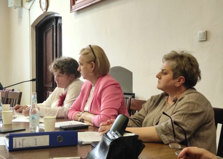 Burmistrz Iwona Sobania (pierwsza od lewej) podkreśliła na spotkaniu znaczenie potencjalnej inwestycji dla gminy