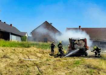 Pożar maszyny rolniczej
